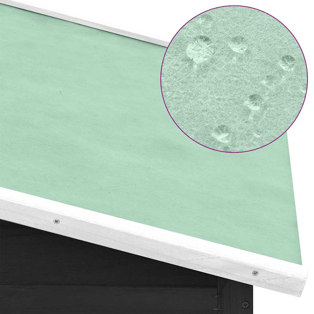 Chicken Coop with Nest Box Grey and White Solid Fir Wood