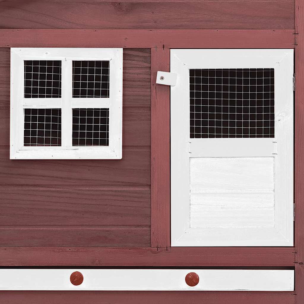 Chicken Coop with Nest Box Mocha and White Solid Fir Wood