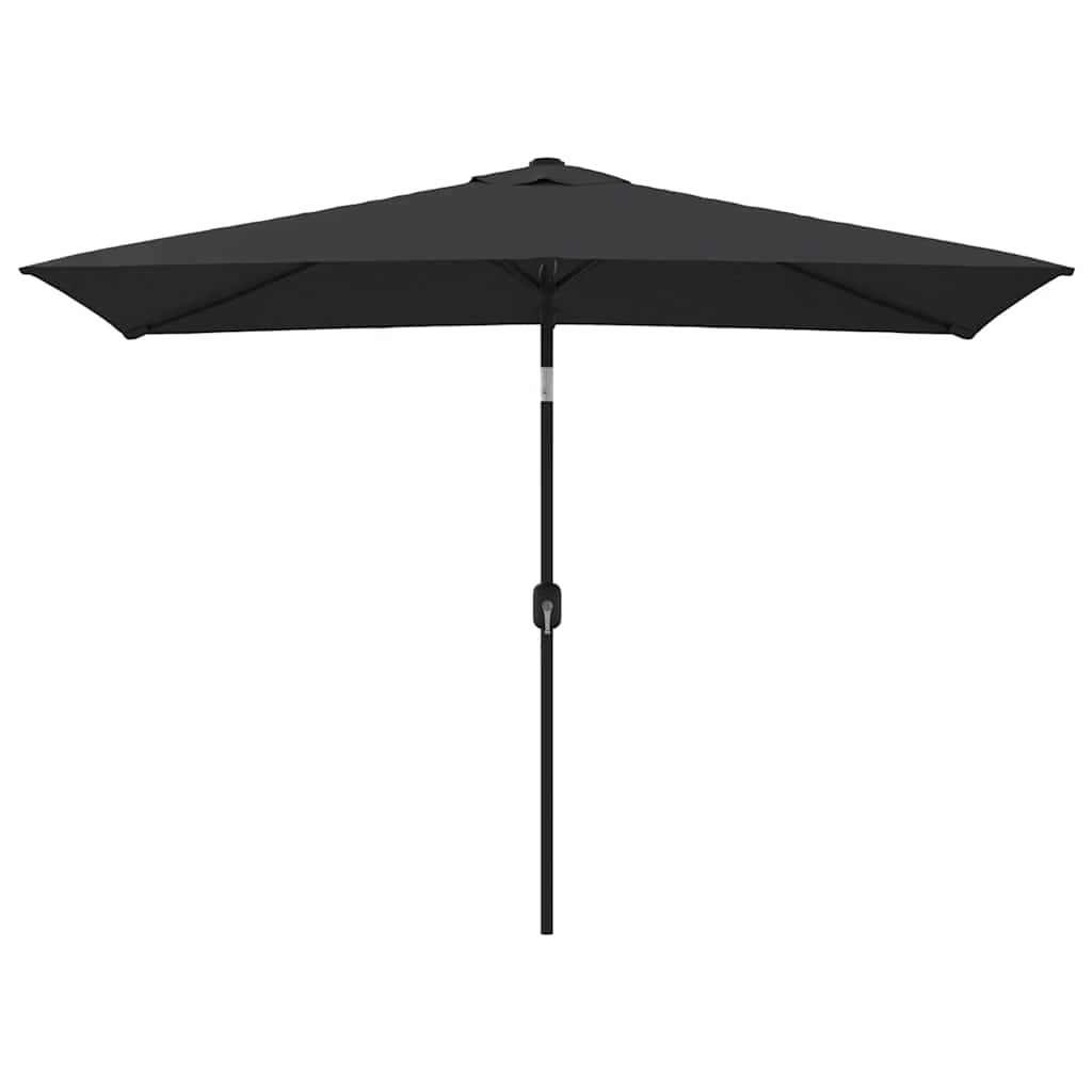 Garden Parasol with Metal Pole 300x200 cm Black