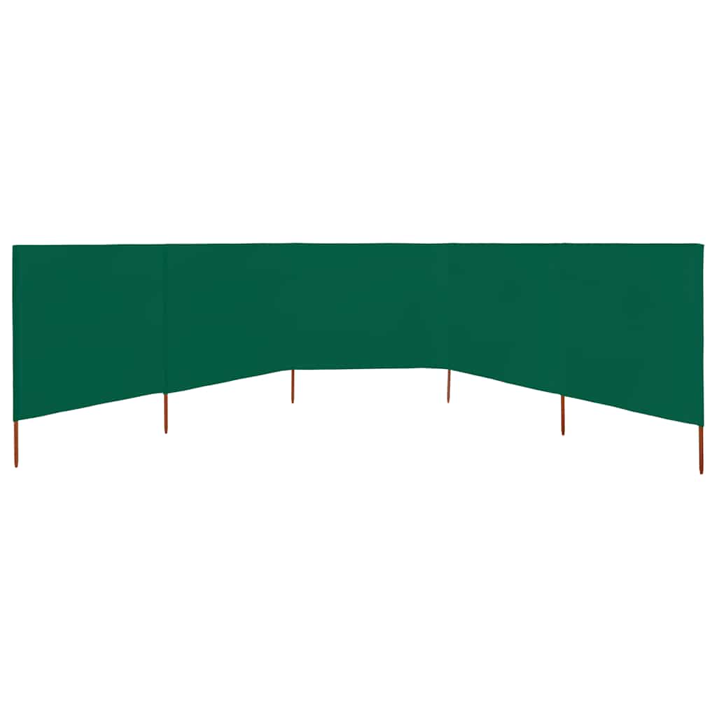 5-panel Wind Screen Fabric 600x120 cm Green