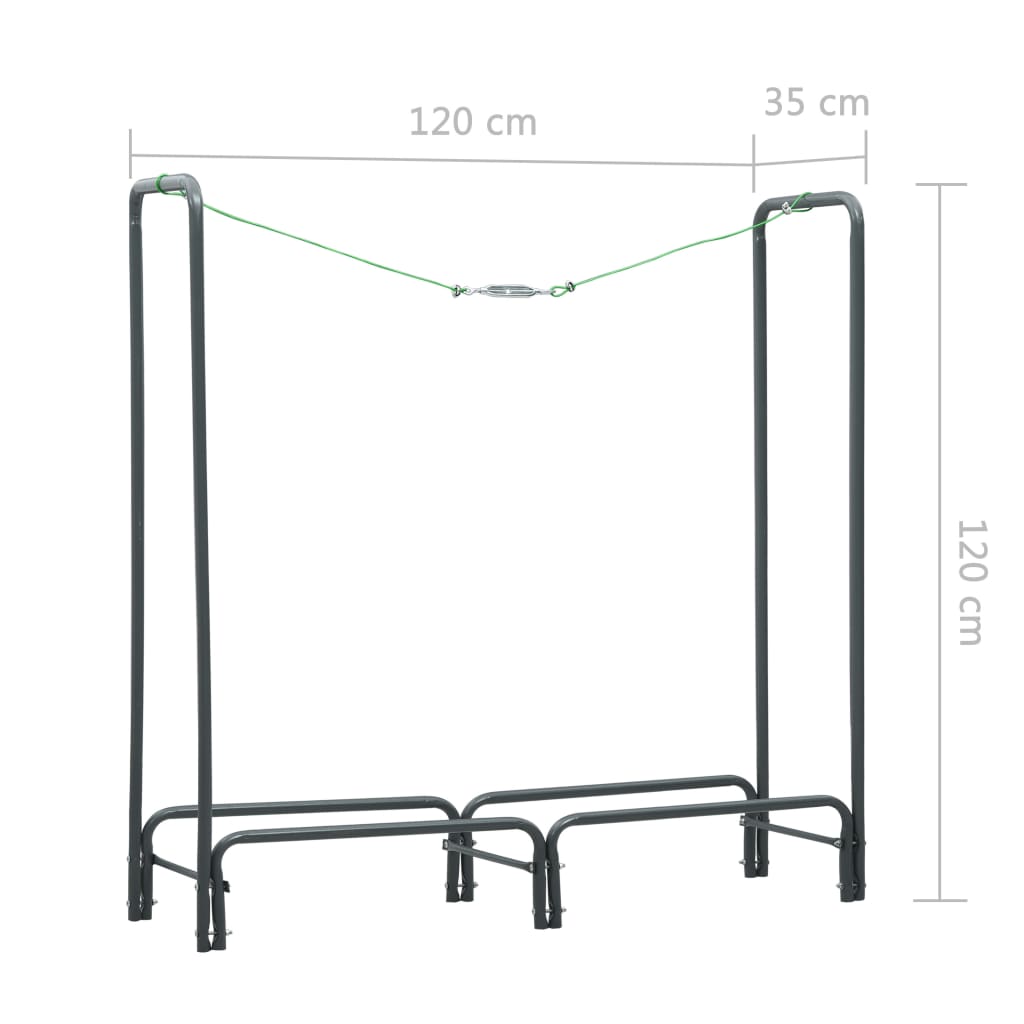 Firewood Rack Anthracite 120x35x120 cm Steel