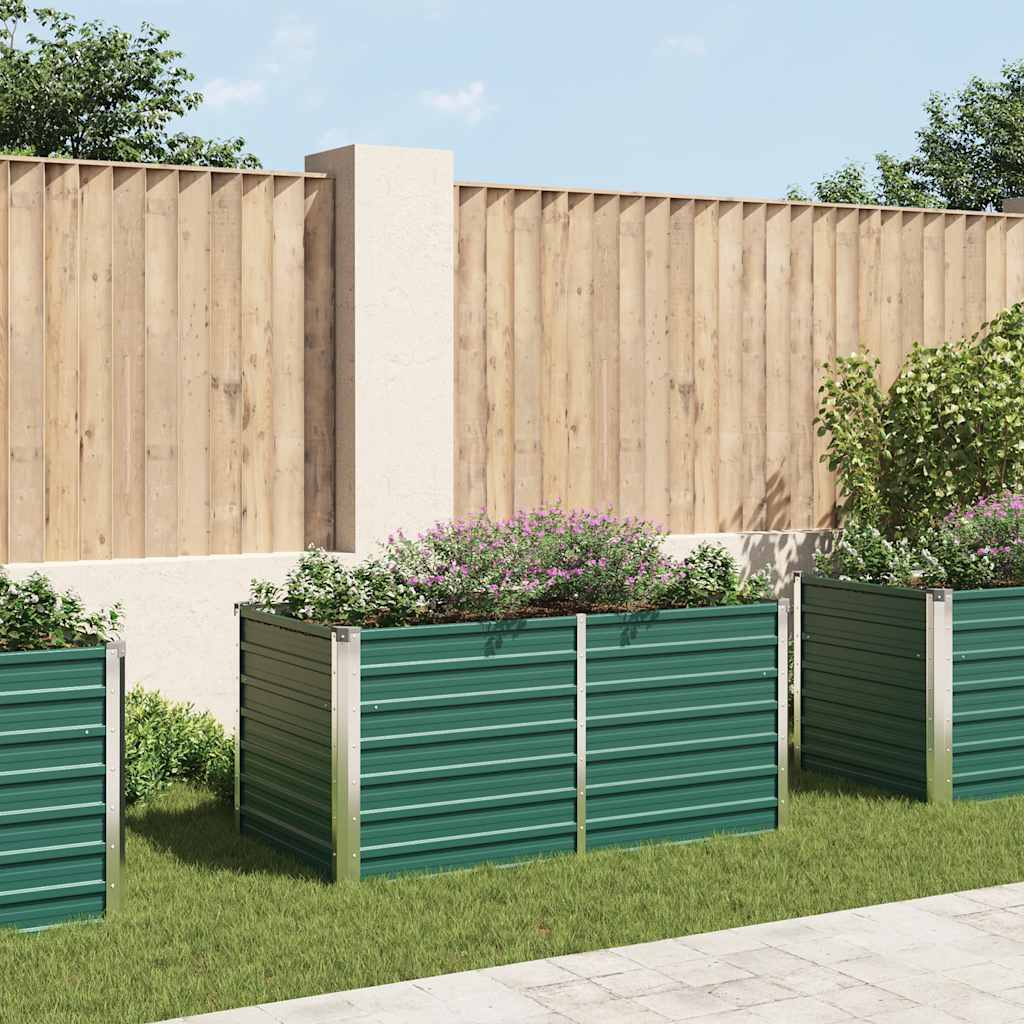Raised Garden Bed 160x80x77 cm Galvanised Steel Green
