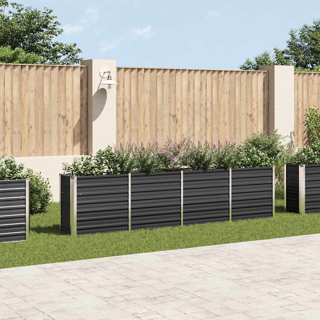 Raised Garden Bed 320x40x77 cm Galvanised Steel Anthracite