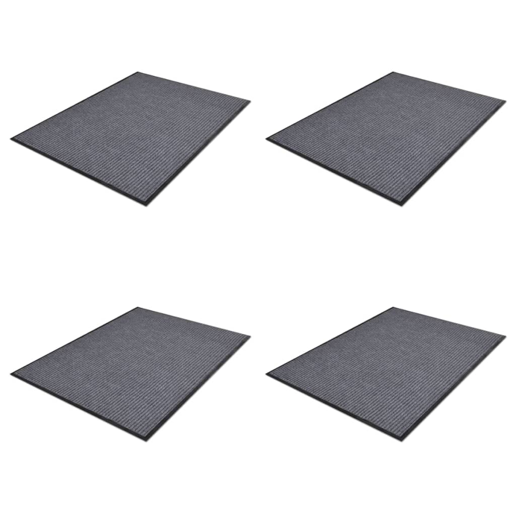 PVC Door Mats 4 pcs Grey 90x60 cm