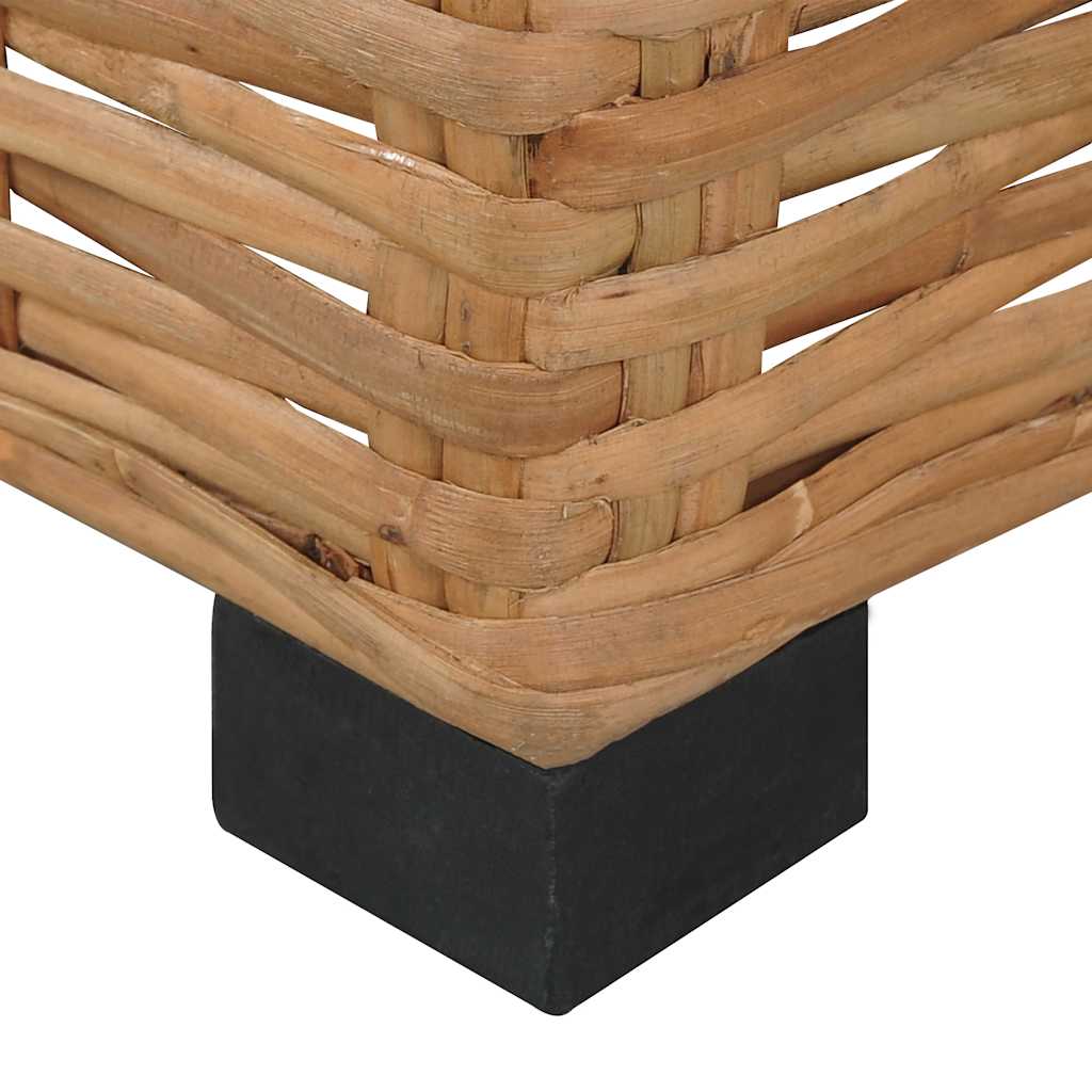 Armless Sofa with Cushions Natural Rattan