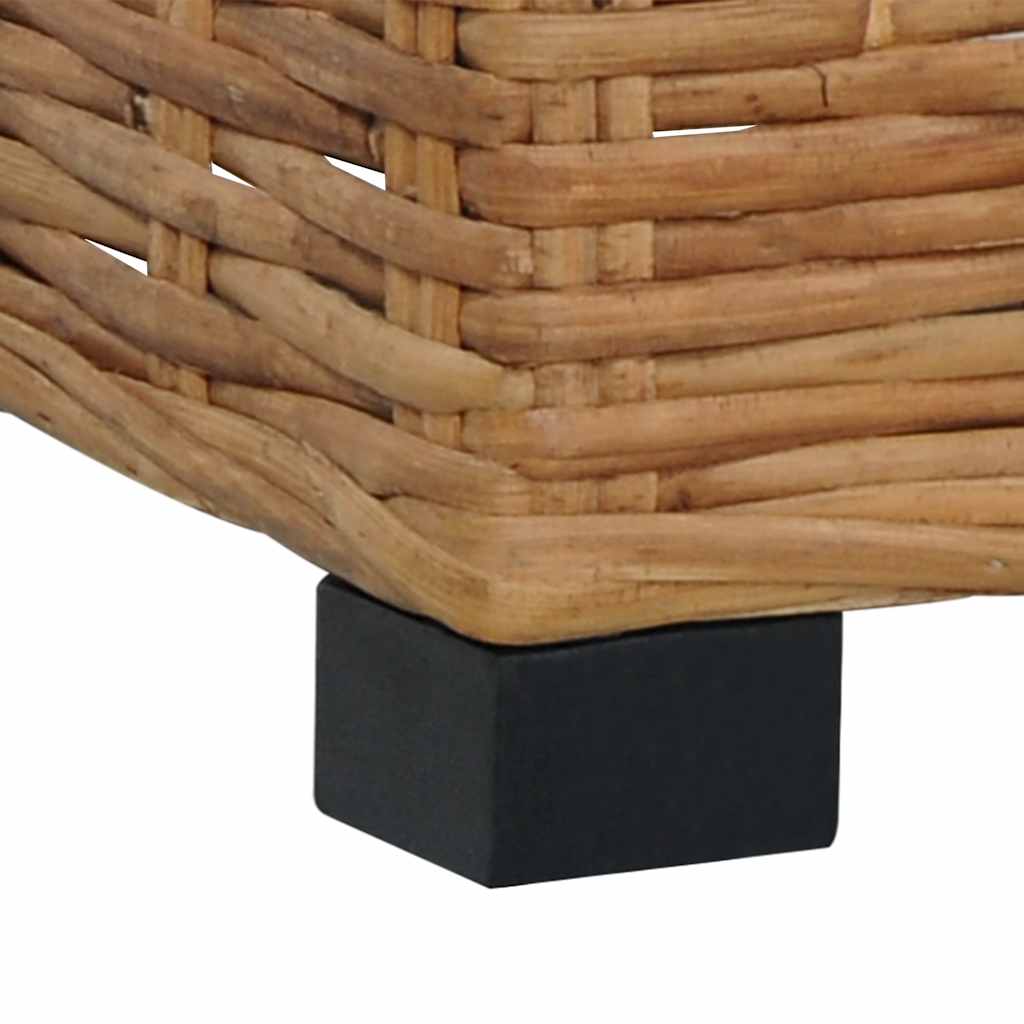 Footrest with Cushion Natural Rattan