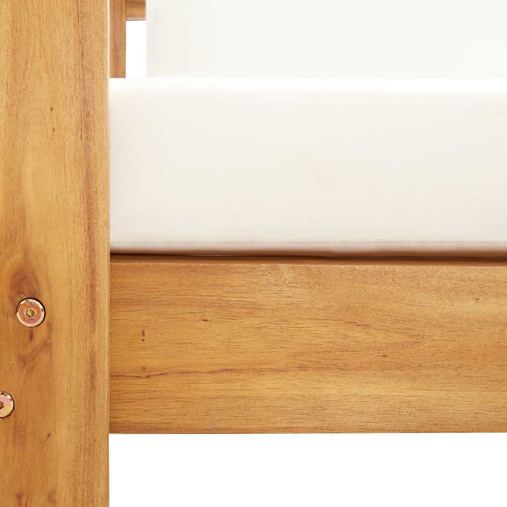 Garden Chair with Cushion Cream Solid Acacia Wood