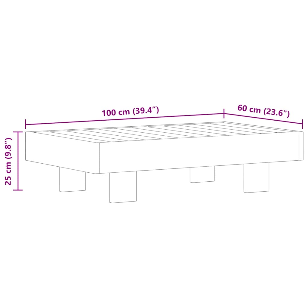 Coffee Table 100x60x25 cm Solid Acacia Wood