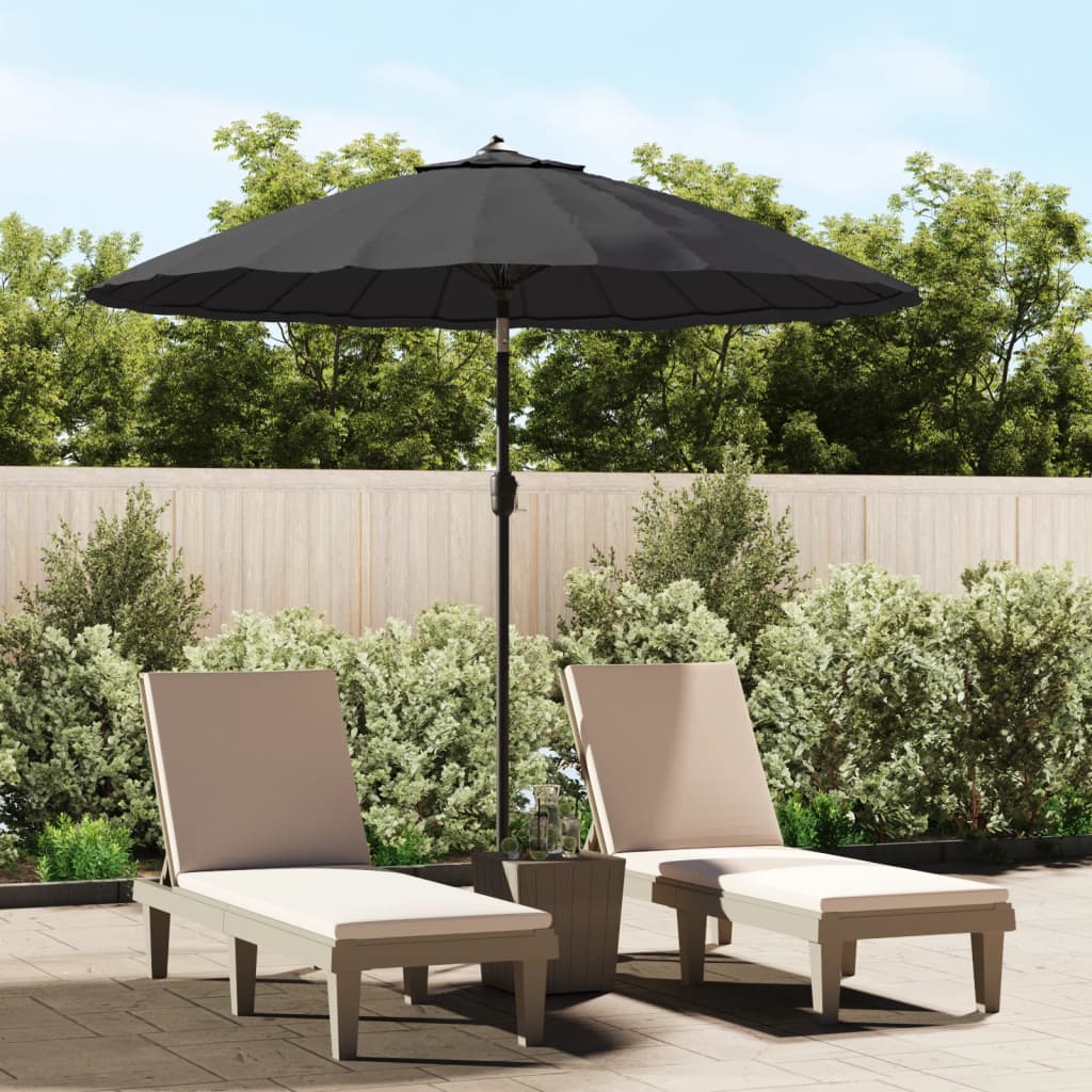 Garden Parasol with Aluminium Pole 270 cm Black