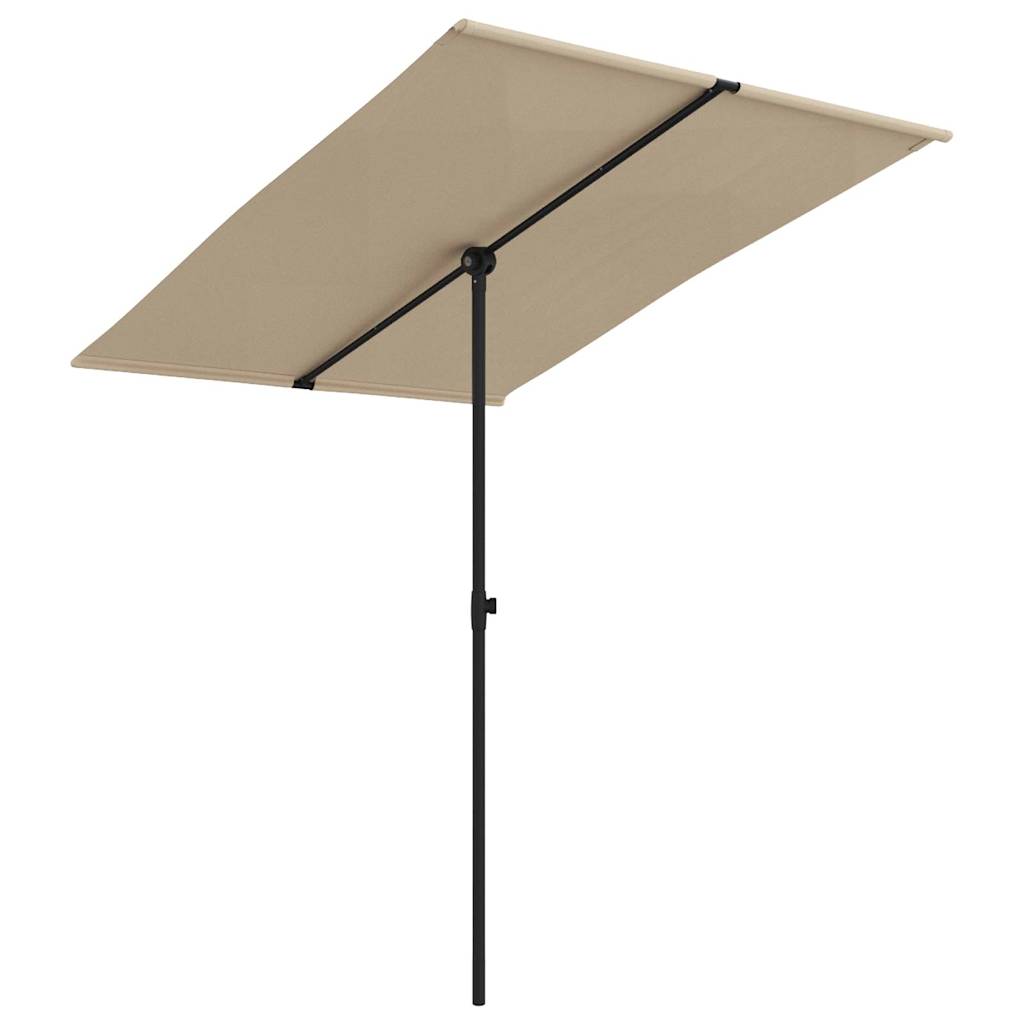 Garden Parasol with Aluminium Pole 2x1.5 m Taupe