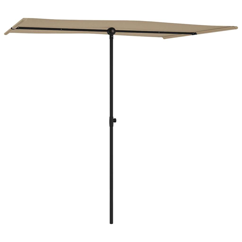 Garden Parasol with Aluminium Pole 2x1.5 m Taupe