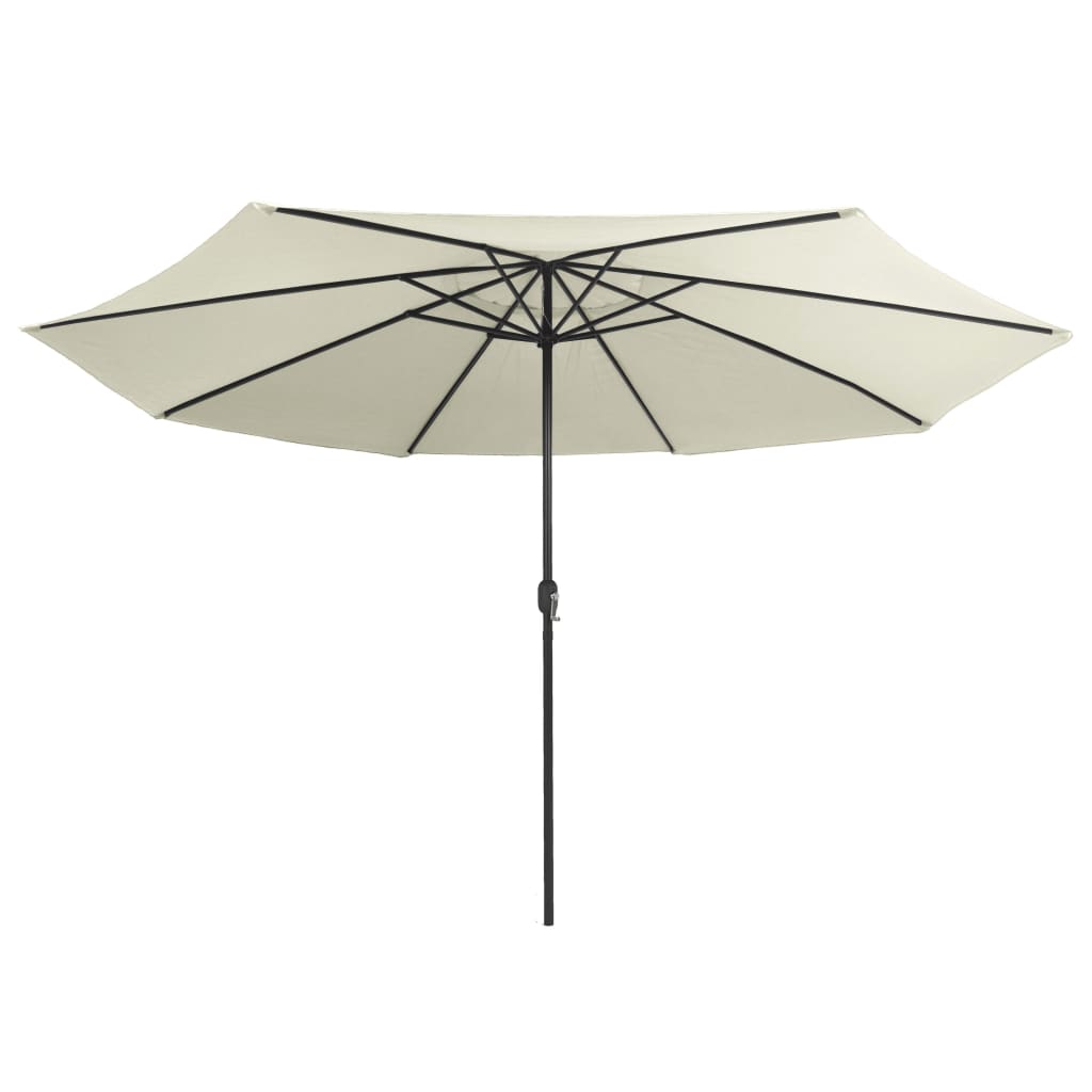 Garden Parasol with Metal Pole 390 cm Sand White