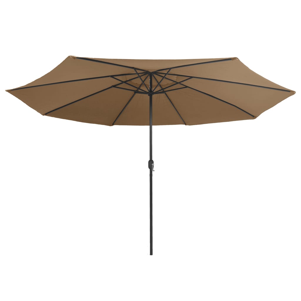 Garden Parasol with Metal Pole 390 cm Taupe