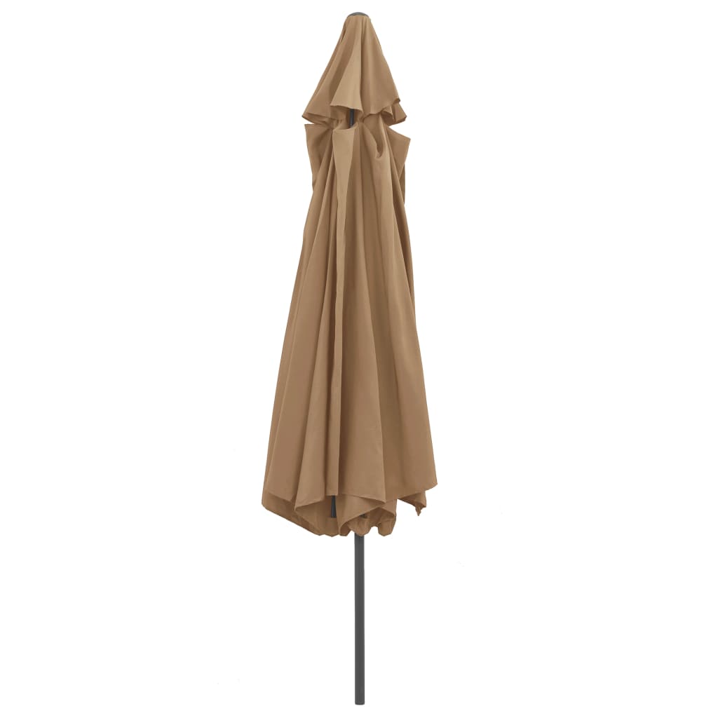 Garden Parasol with Metal Pole 390 cm Taupe