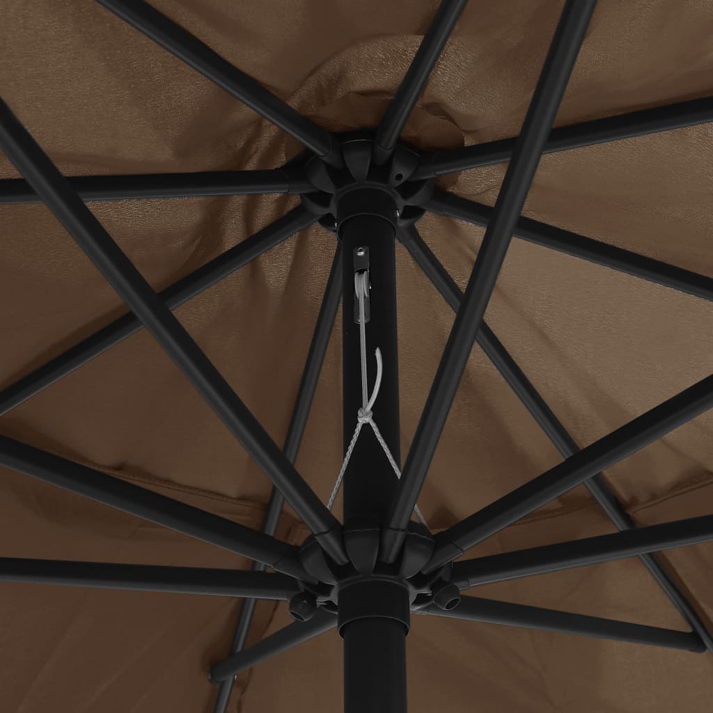 Garden Parasol with Metal Pole 390 cm Taupe