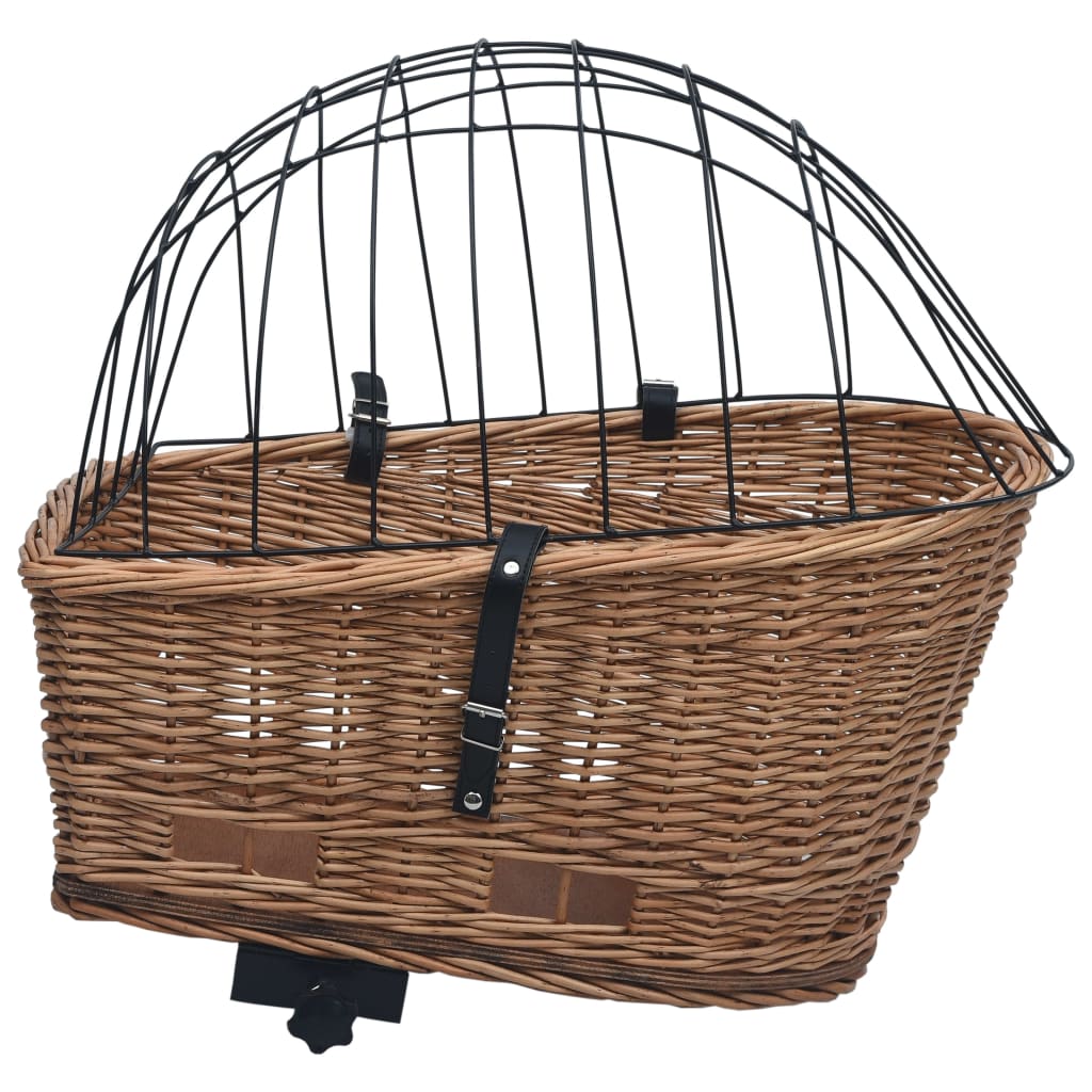 Bike Rear Basket with Cover 55x31x36 cm Natural Willow