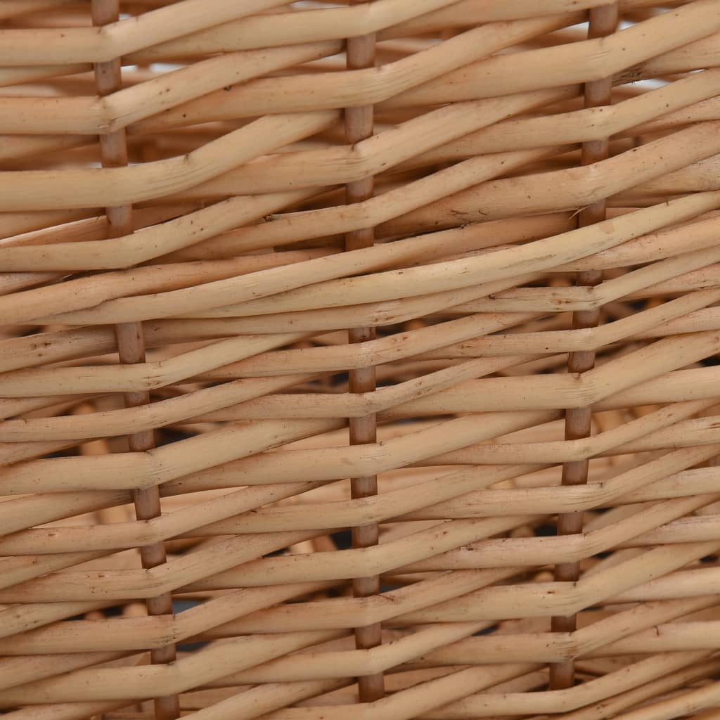 Firewood Basket with Carrying Handles 56x40x28 cm Natural Willow
