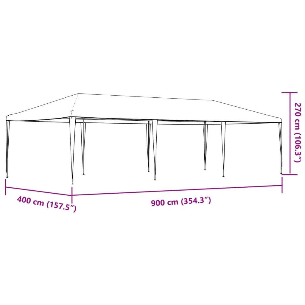 Professional Party Tent 4x9 m Anthracite 90 g/m²