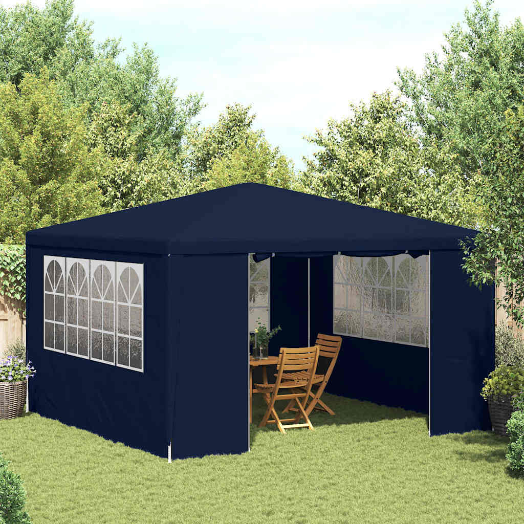 Professional Party Tent with Side Walls 4x4 m Blue 90 g/m²