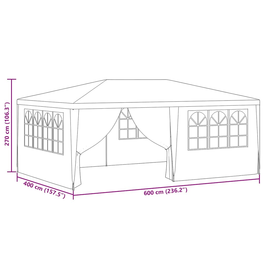 Professional Party Tent with Side Walls 4x6 m Blue 90 g/m²