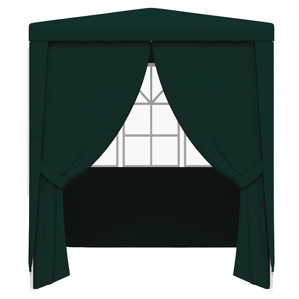 Professional Party Tent with Side Walls 2.5x2.5 m Green 90 g/m²