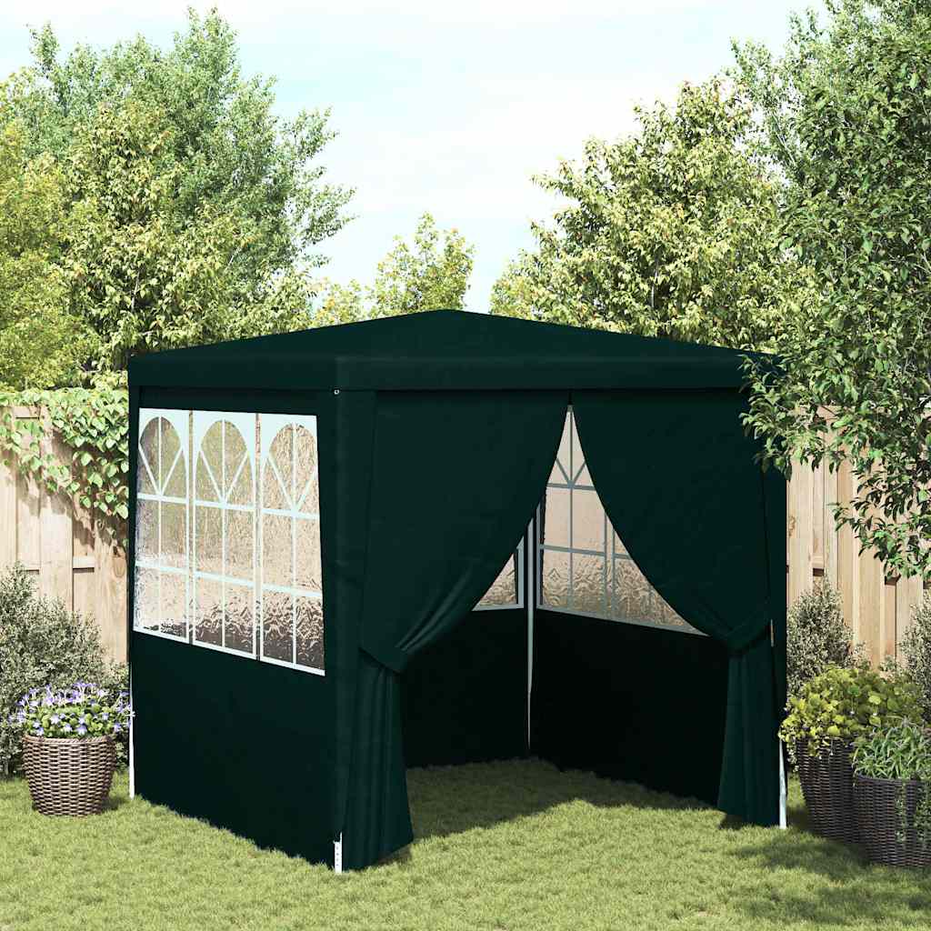 Professional Party Tent with Side Walls 2.5x2.5 m Green 90 g/m²