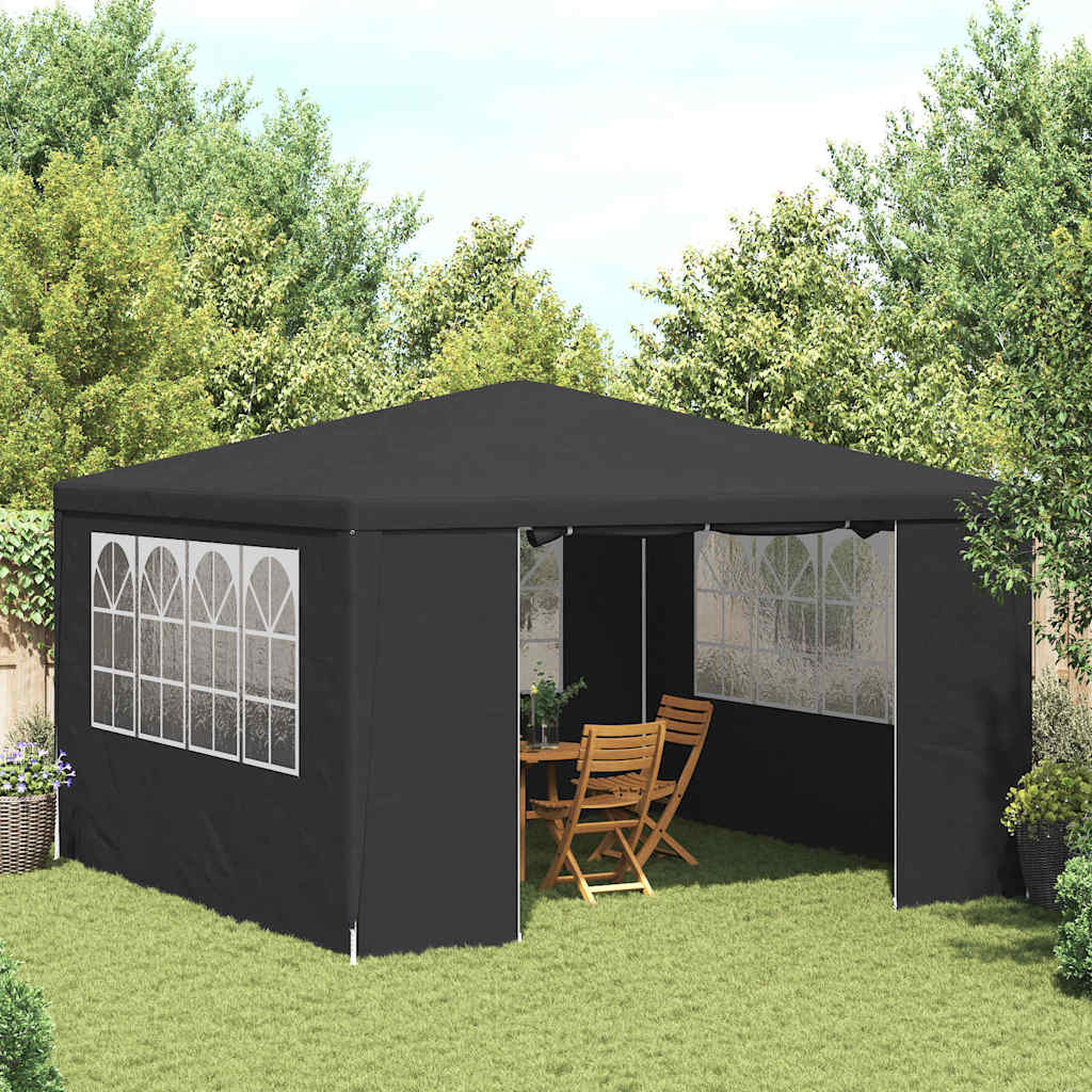 Professional Party Tent with Side Walls 4x4 m Anthracite 90 g/m²