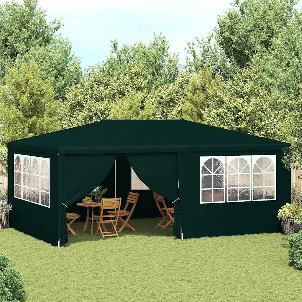 Professional Party Tent with Side Walls 4x6 m Green 90 g/m²