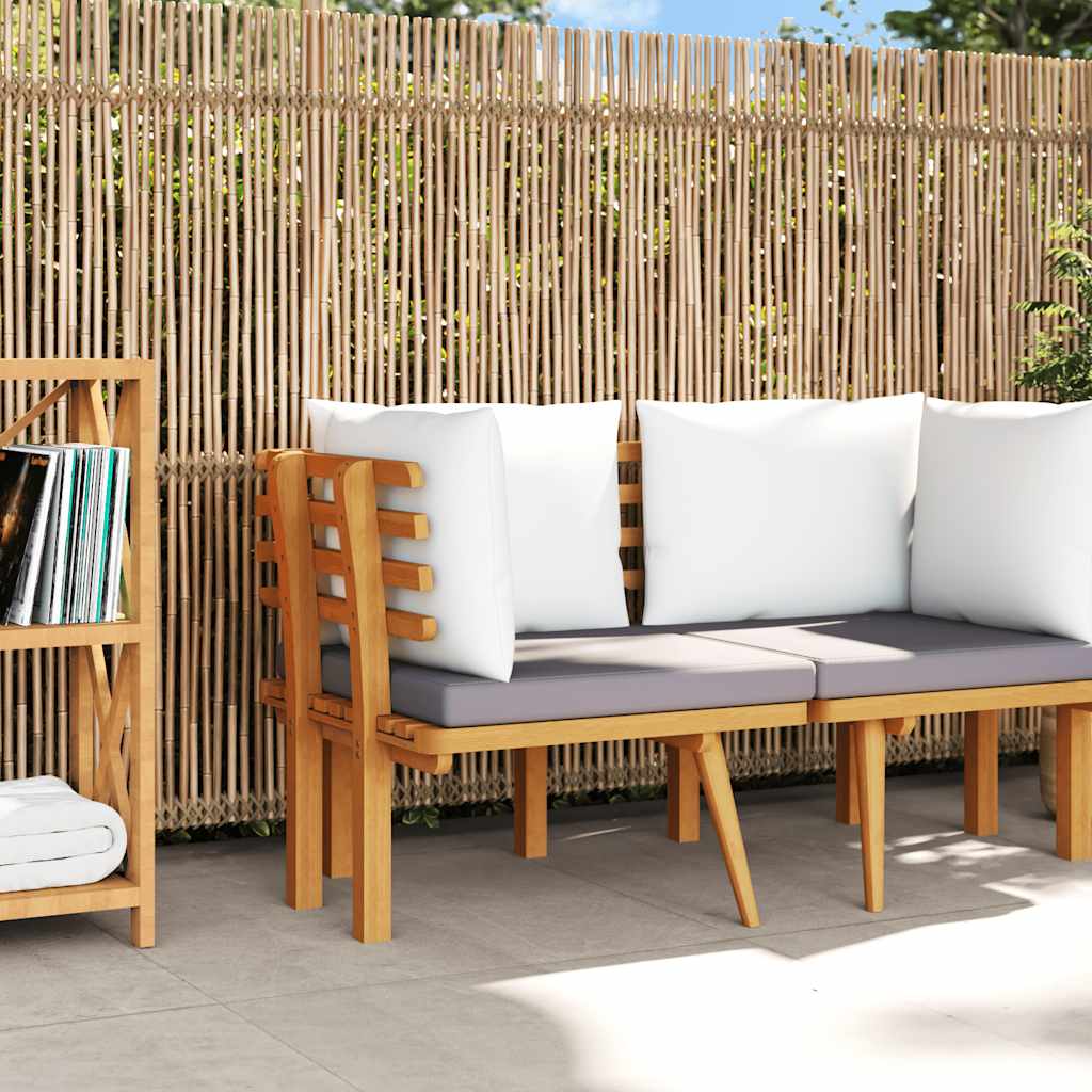 Garden Corner Sofa with Cushions Solid Acacia Wood
