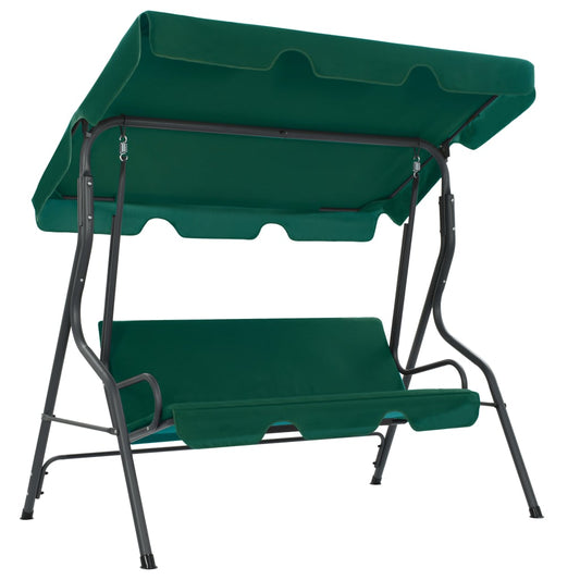 Garden Swing Bench Green 170x110x153 cm Fabric