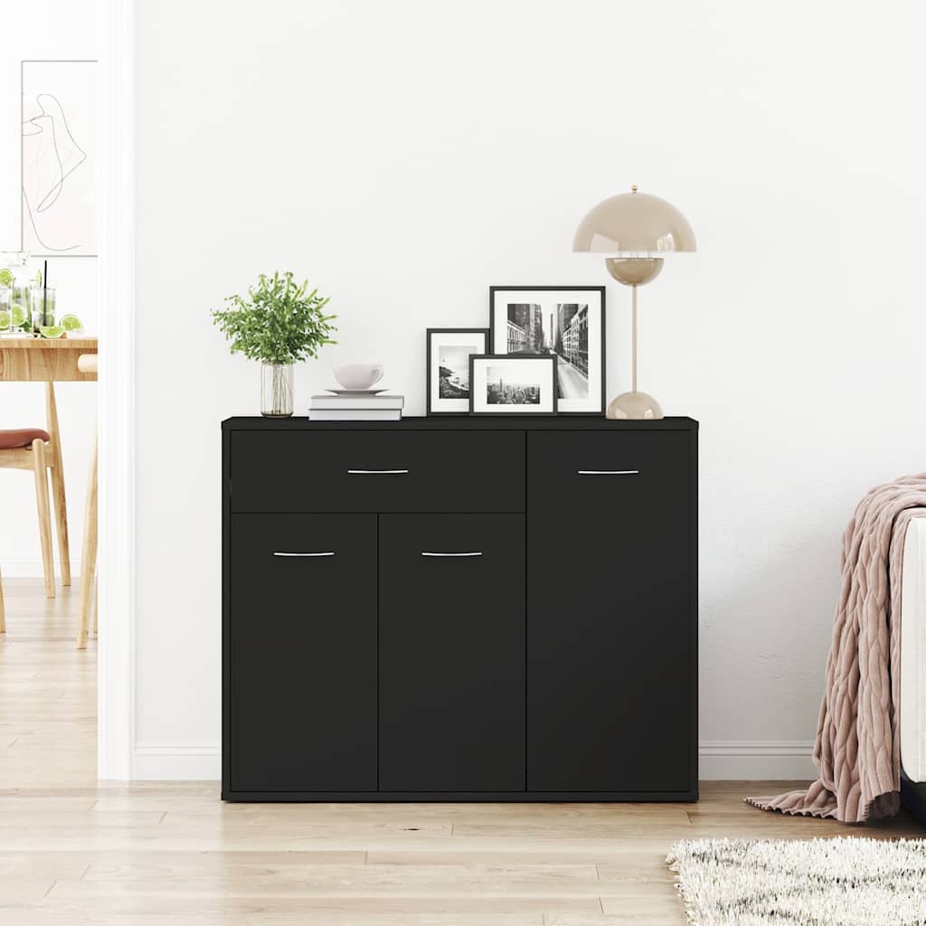 Sideboard Black 88x30x70 cm Engineered Wood