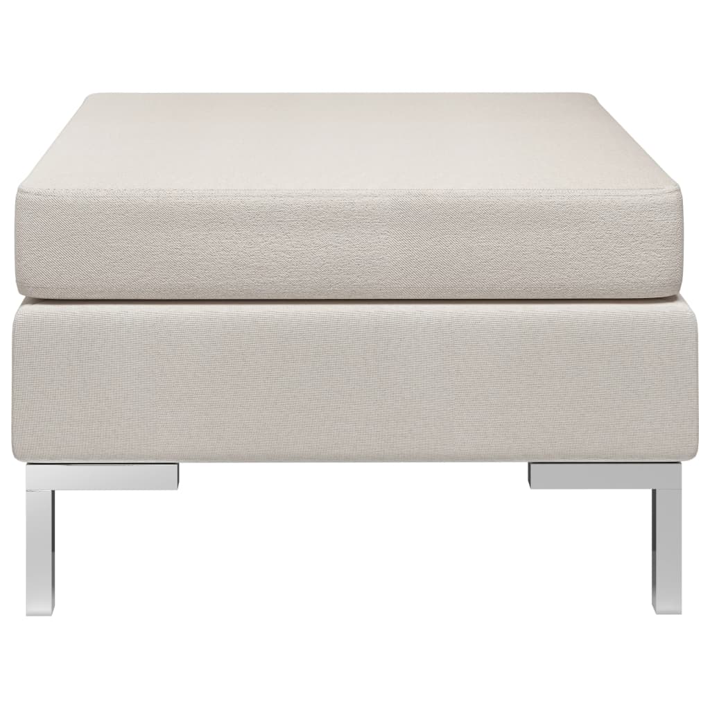 Sectional Footrest with Cushion Farbic Cream