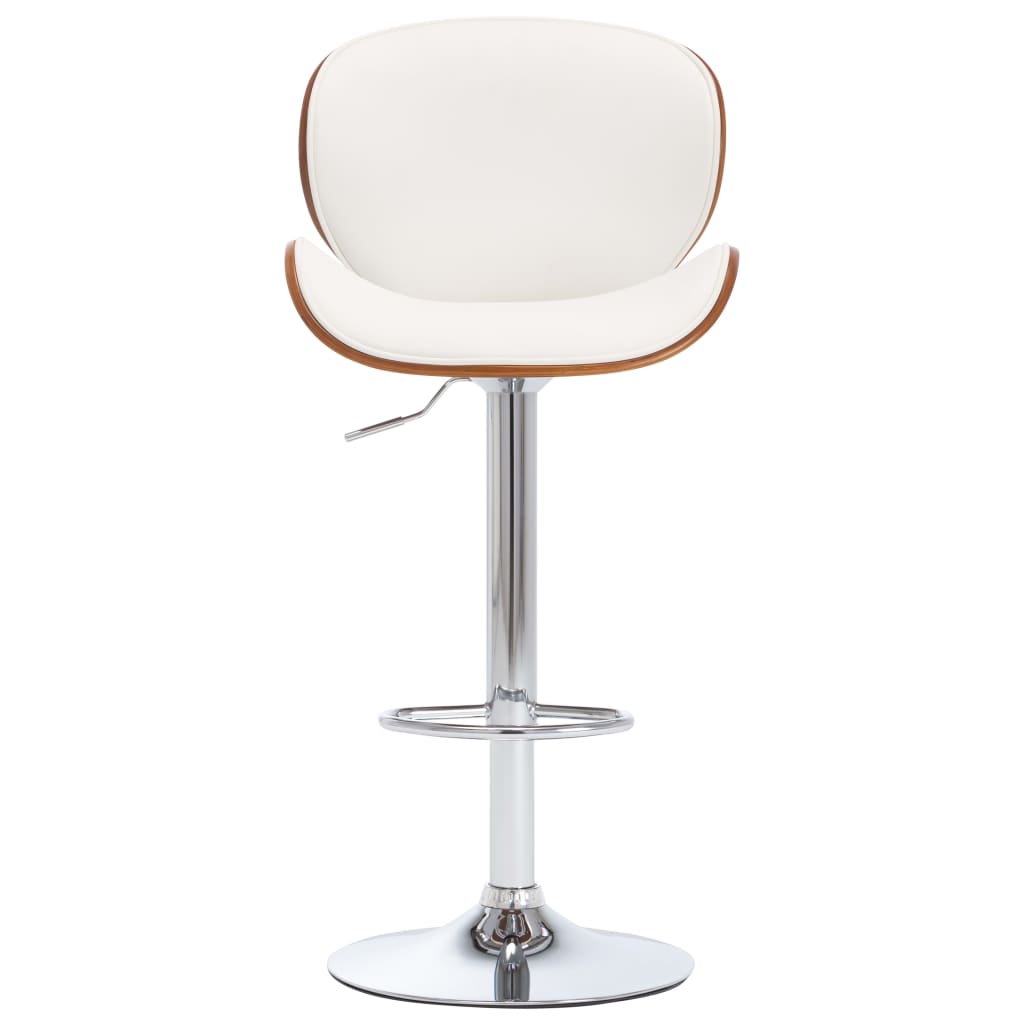 Bar Stool White Faux Leather