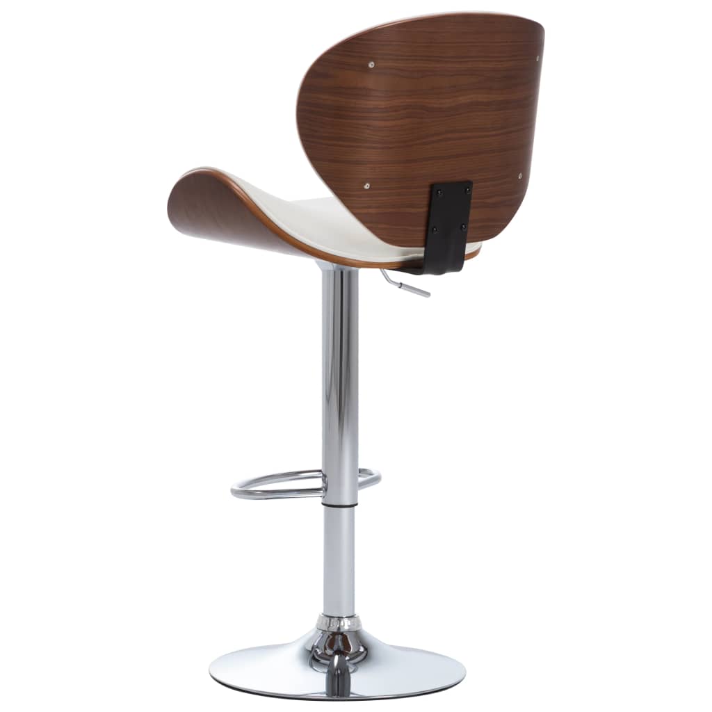 Bar Stool White Faux Leather