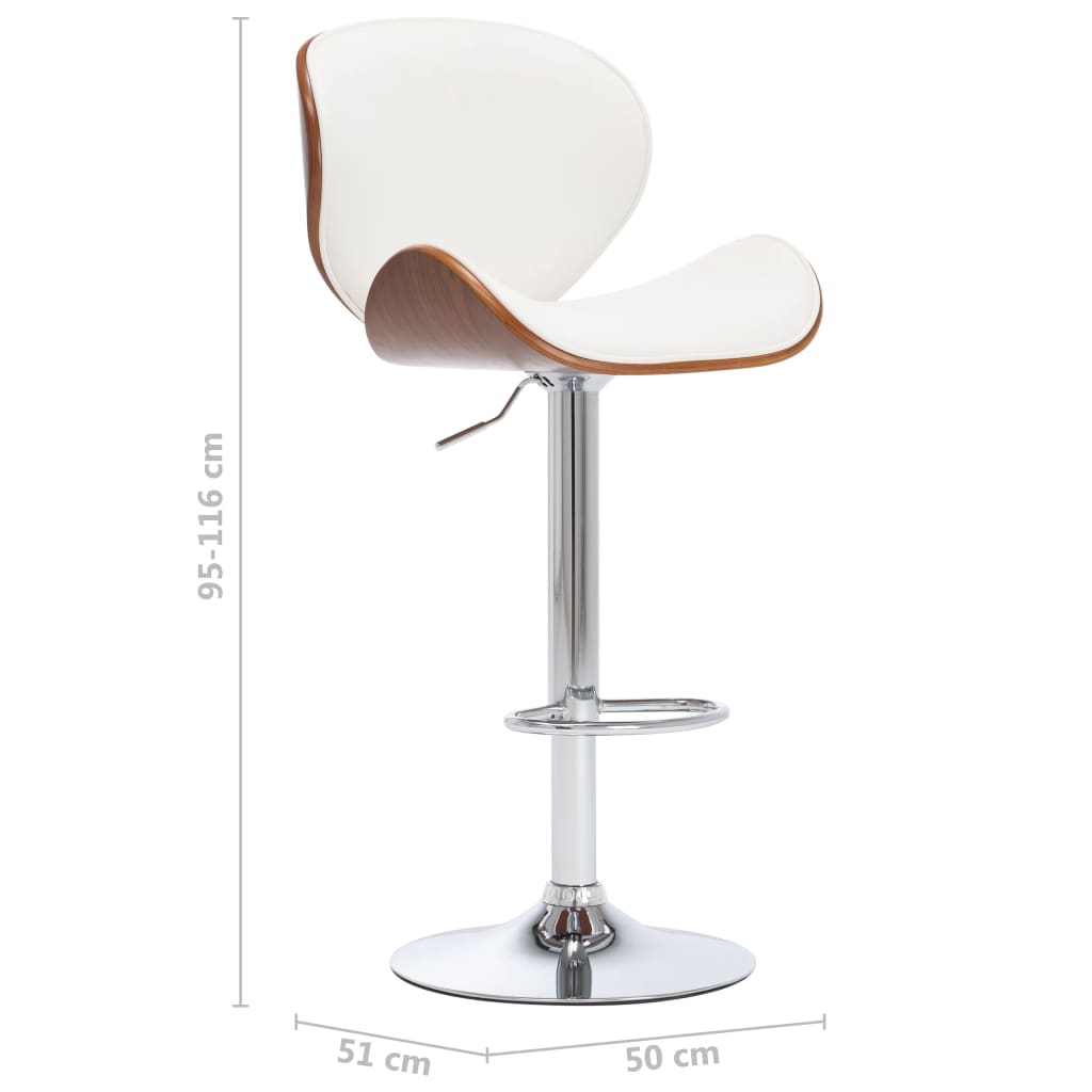 Bar Stool White Faux Leather