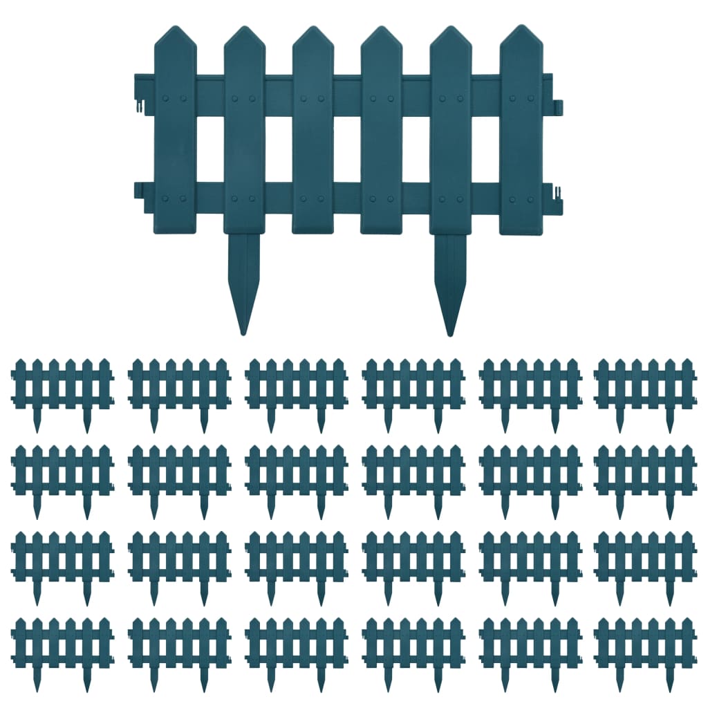 Lawn Edgings 25 pcs Green 10 m PP