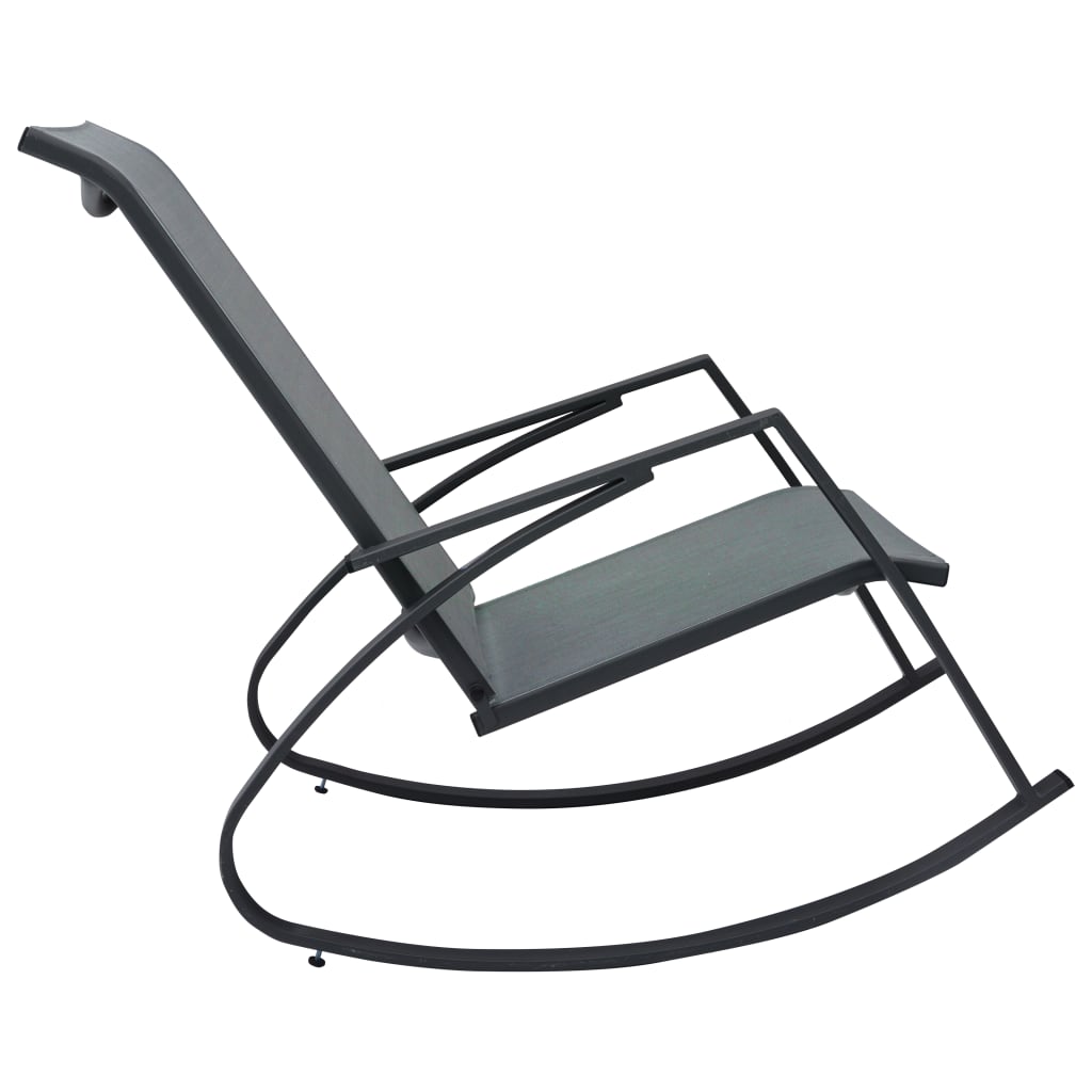 Garden Rocking Chairs 2 pcs Textilene Dark Grey
