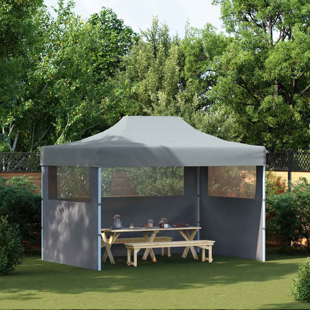 Professional Folding Party Tent with 3 Sidewalls 3x4 m Steel Anthracite