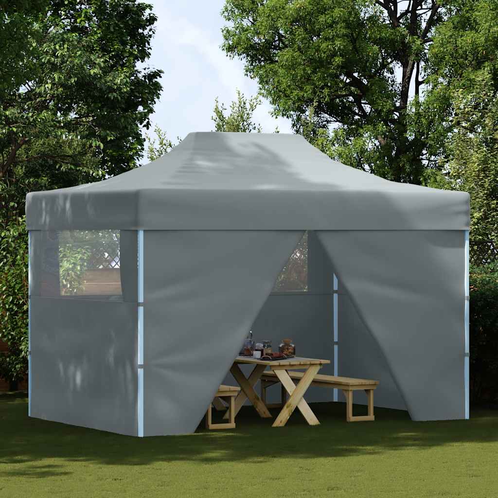 Professional Folding Party Tent with 4 Sidewalls 3x4 m Steel Anthracite