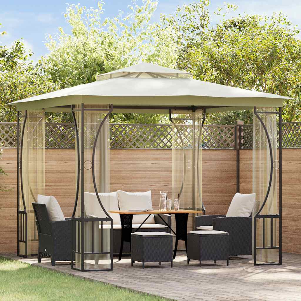 Gazebo with Nets 300x300x265 cm Cream