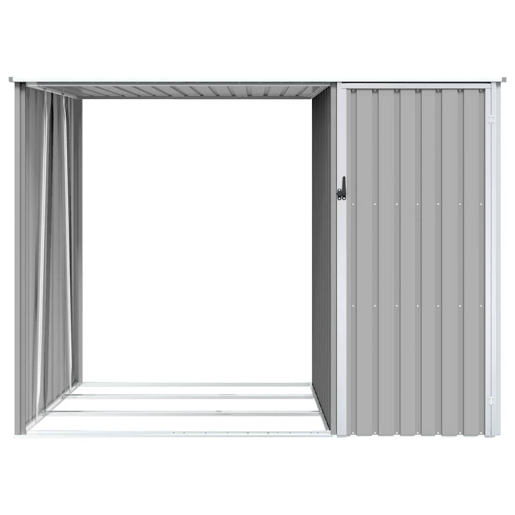 Garden Firewood Shed Grey 245x98x159 cm Galvanised Steel