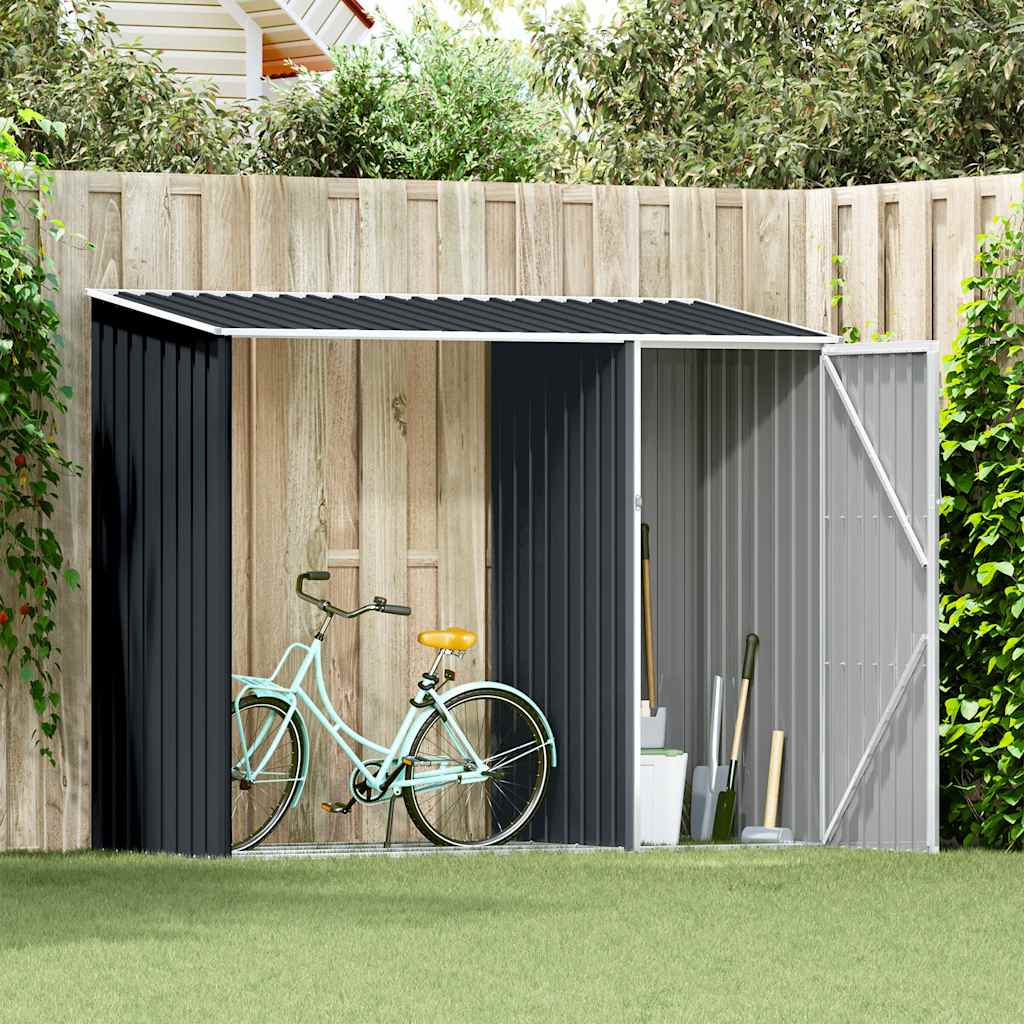 Garden Firewood Shed Anthracite 245x98x159 cm Galvanised Steel