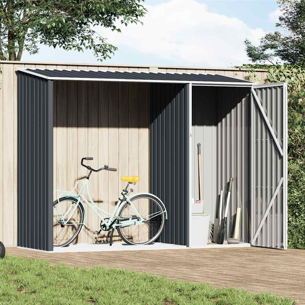 Garden Firewood Shed Anthracite 245x98x159 cm Galvanised Steel