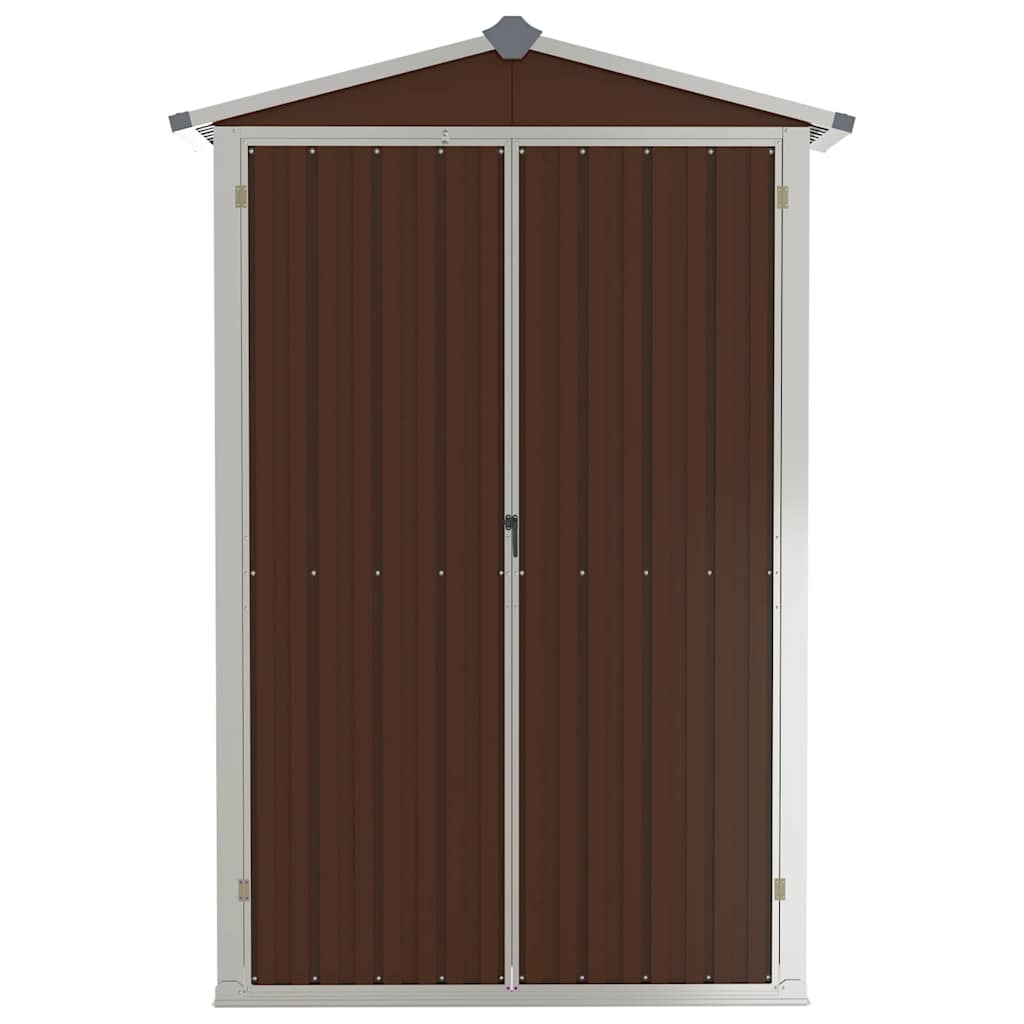 Garden Shed Brown 116x45x175 cm Galvanised Steel
