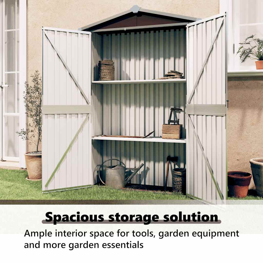 Garden Shed Brown 116x45x175 cm Galvanised Steel