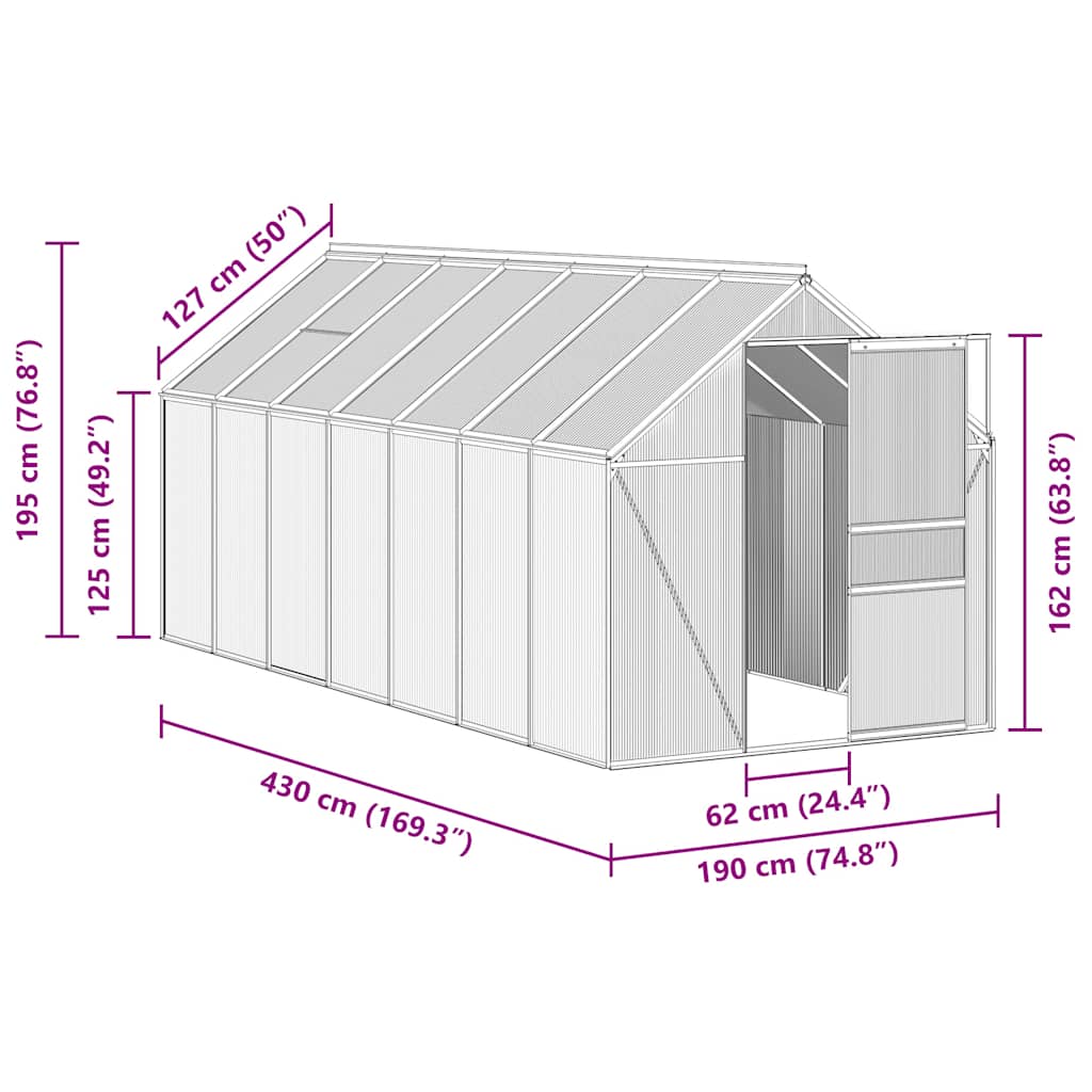 Greenhouse Anthracite Aluminium 8.17 m²