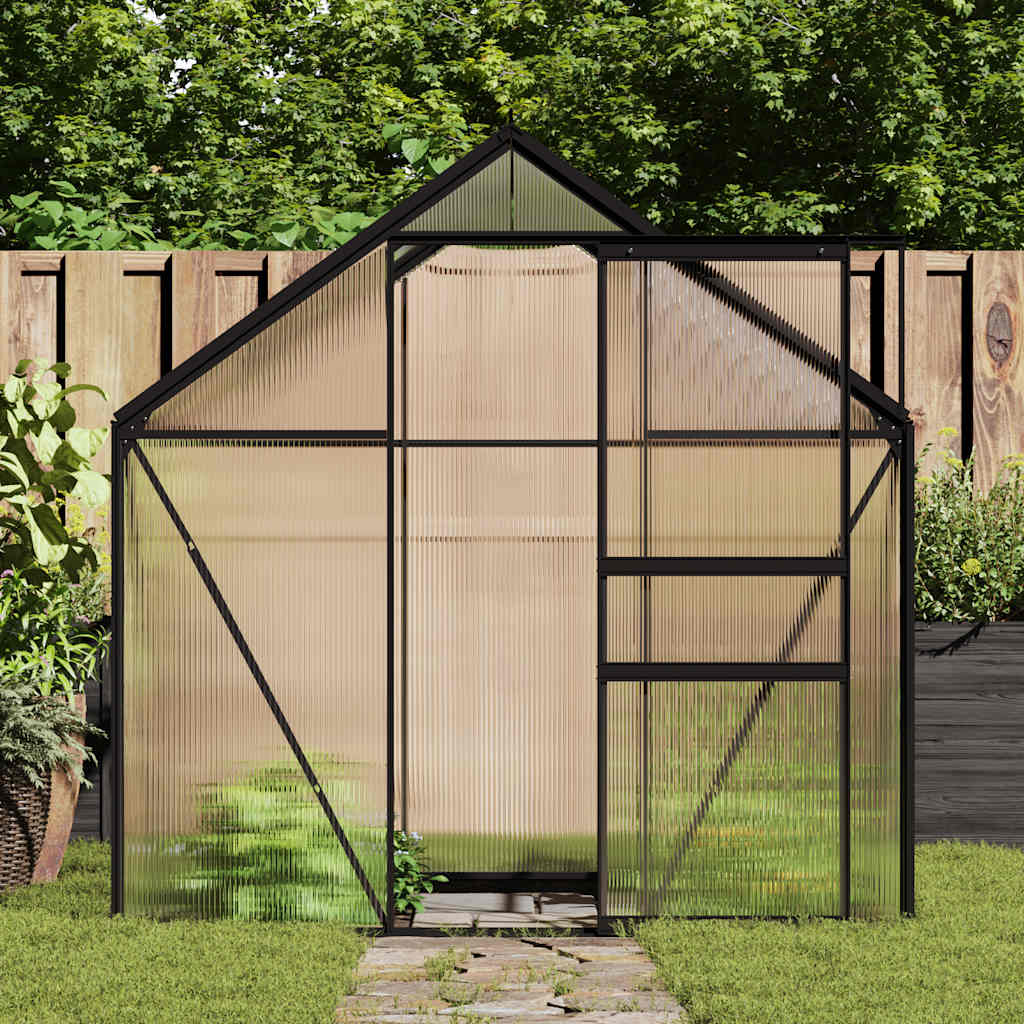 Greenhouse with Base Frame Anthracite Aluminium 3.61 m²
