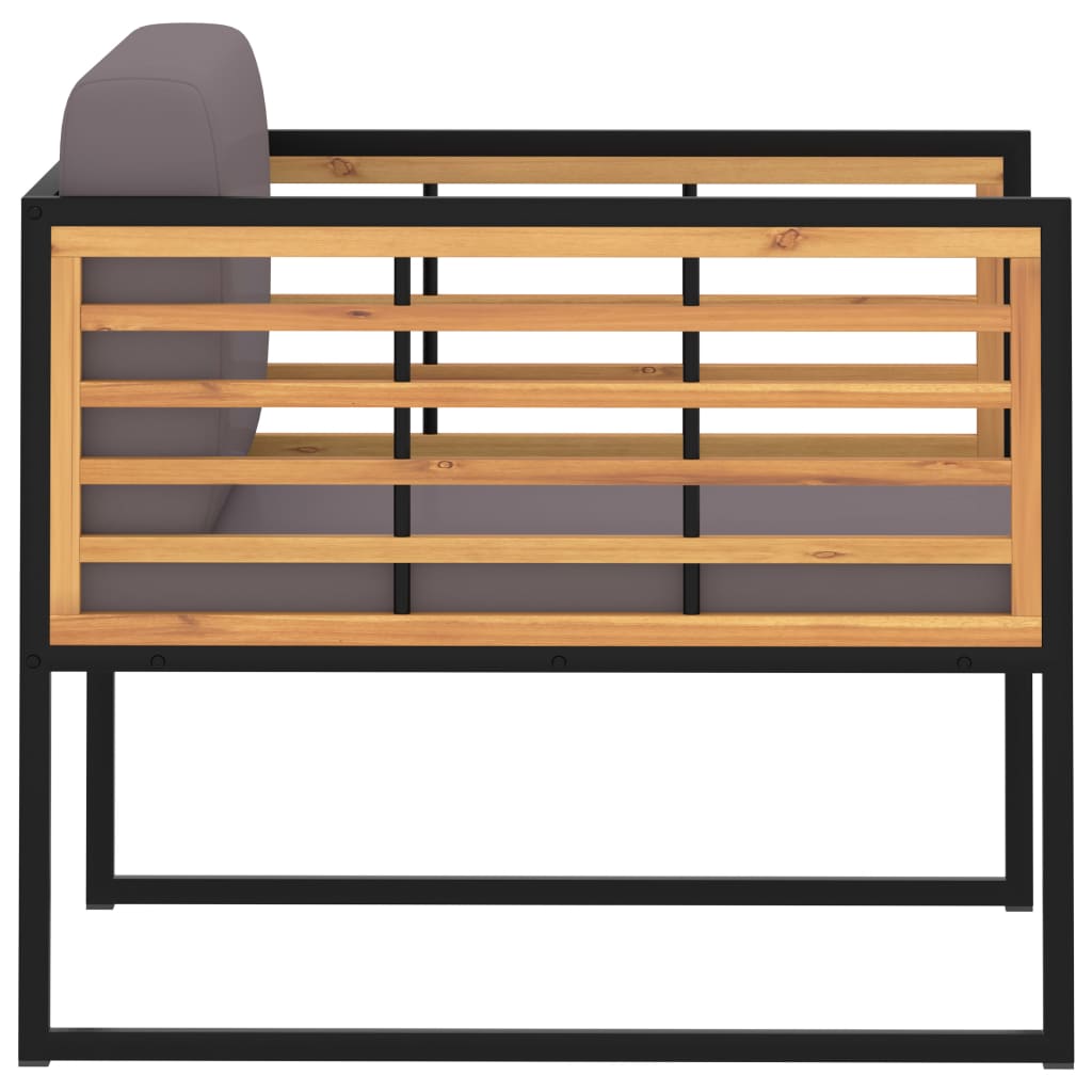 Garden Chairs with Cushions 2 pcs Solid Acacia Wood Dark Grey