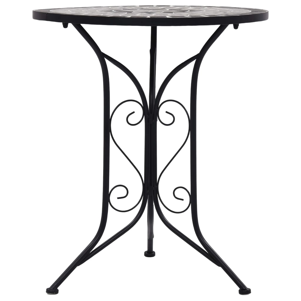 3 Piece Mosaic Bistro Set Ceramic Tile Grey