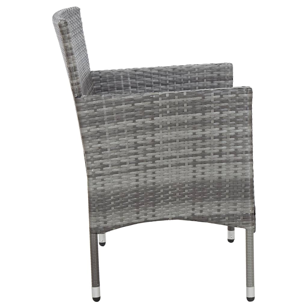 4 Piece Garden Lounge Set with Cushions Poly Rattan Grey